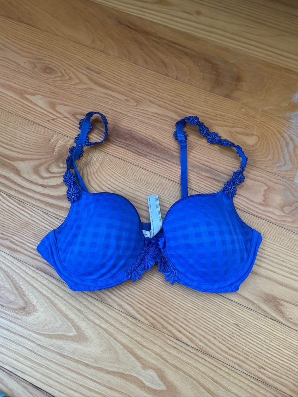 Marie Jo Bra 34C Tom Bra Blue with flower detail